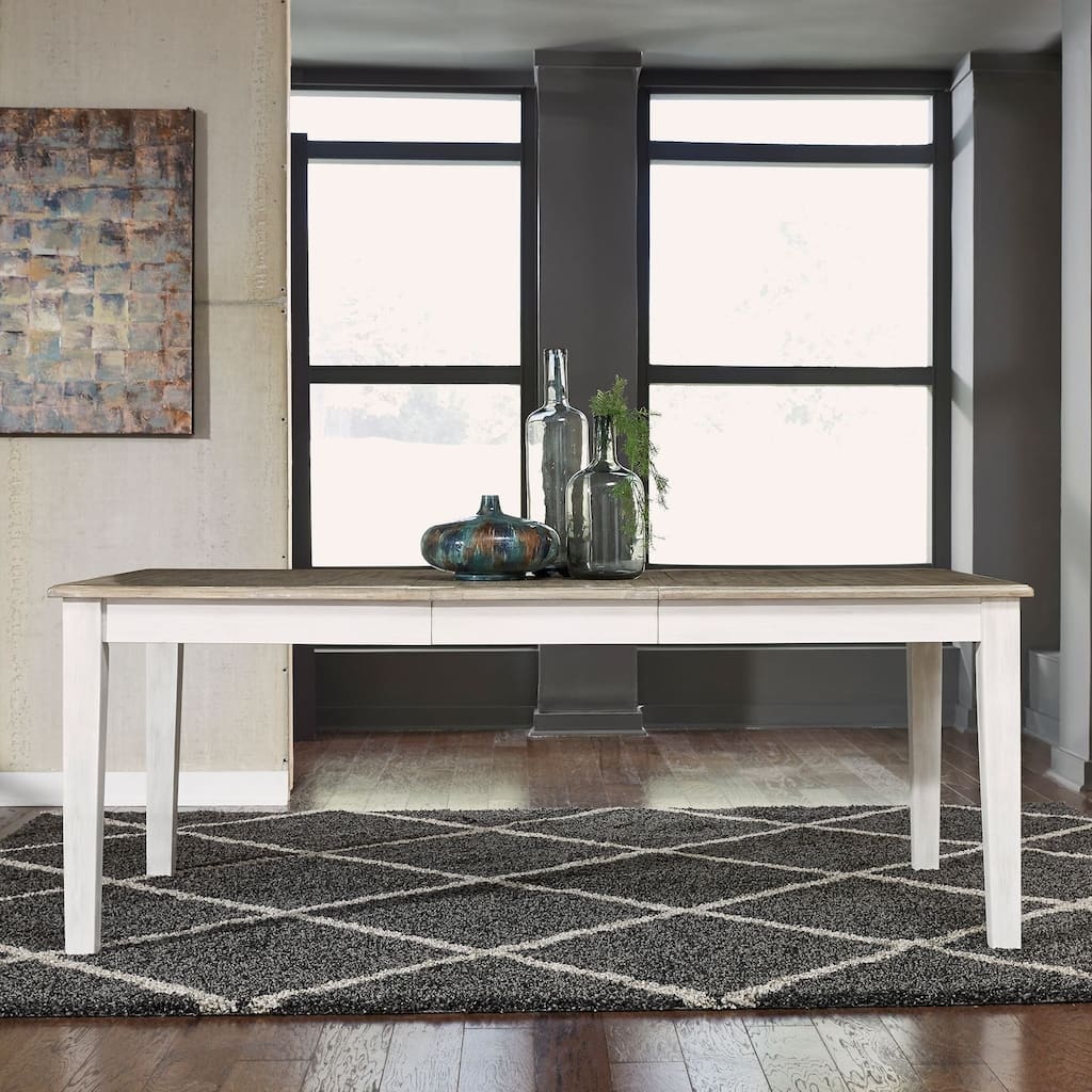 Summerville Soft White Wash Wire Brushed Gray Rectangular Leg Table - Grey