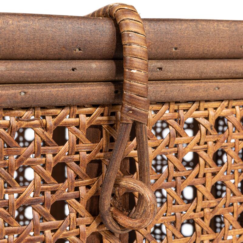 Decorative Woven Rattan Storage Boxes - 15.3"L x 10.3"W x 8.3"H
