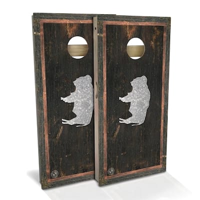 Wyoming Flag Rustic Outdoor Cornhole Board Set