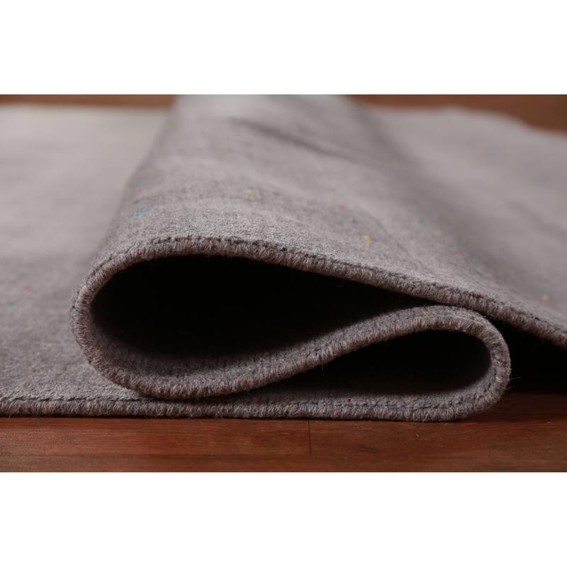 Hand Knotted Oriental 100% Wool Carpet Tribal Tribal Greys & Charcoal Gabbeh Area Rug - 12' 3'' X 8' 11''