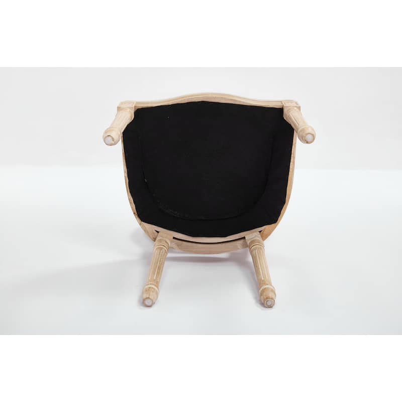 Set of 2 French Country Dining Chairs, Upholstered with Round Back