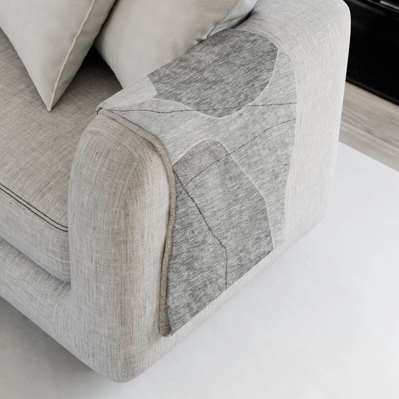Premium Machine Washable Abstract Contemporary Sherpa Throw Blanket - Gray - 4'2" x 5'10"