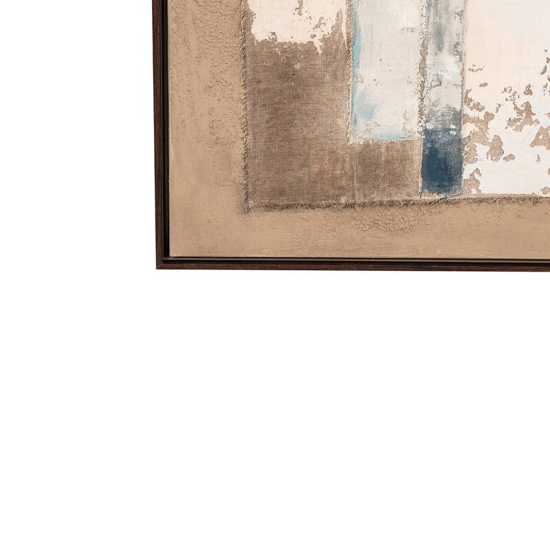 Canvas Wall Art Wood Frame Abstract Geometric Design - 40" Multi