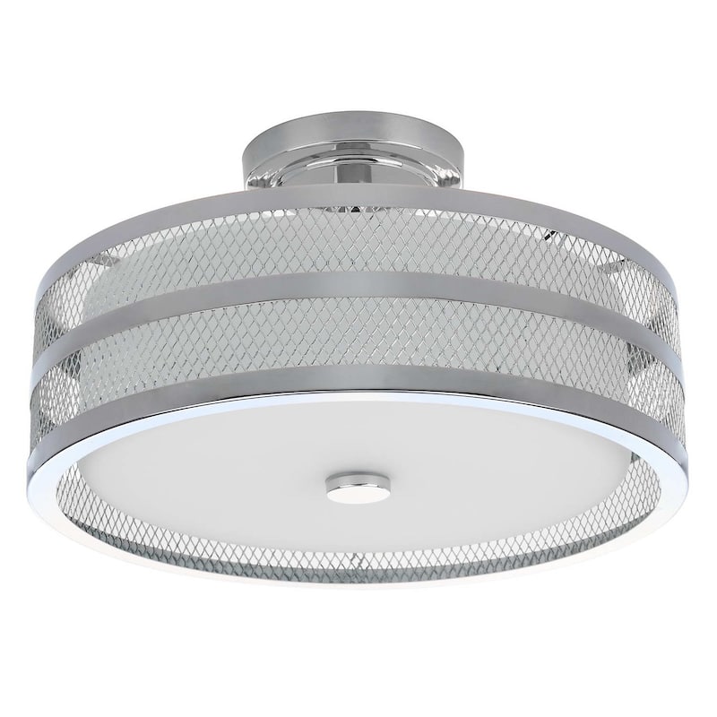 SAFAVIEH Lighting Greta 3-light 16-inch Diameter Veil Semi Flush Mount - 16"W x 16"D x 10"H