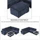 preview thumbnail 20 of 58, L Shaped Polyester Sectional Sofa with USB Ports and Cup Holders