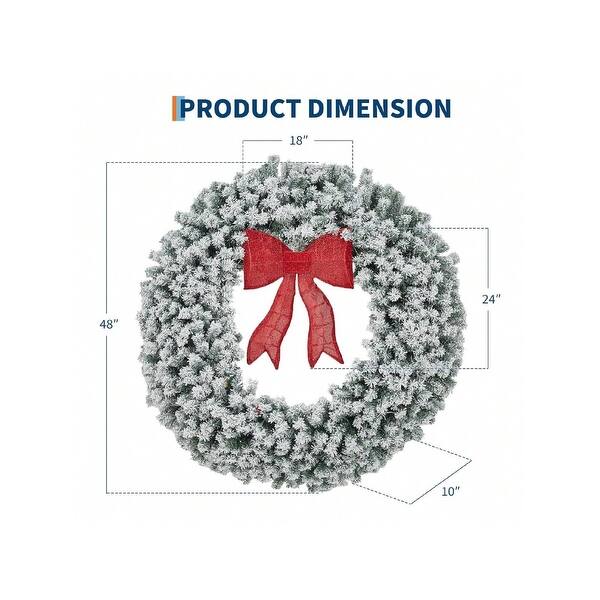 48 inch Pre-Lit Christmas Wreath With Bow Winter - Bed Bath & Beyond ...