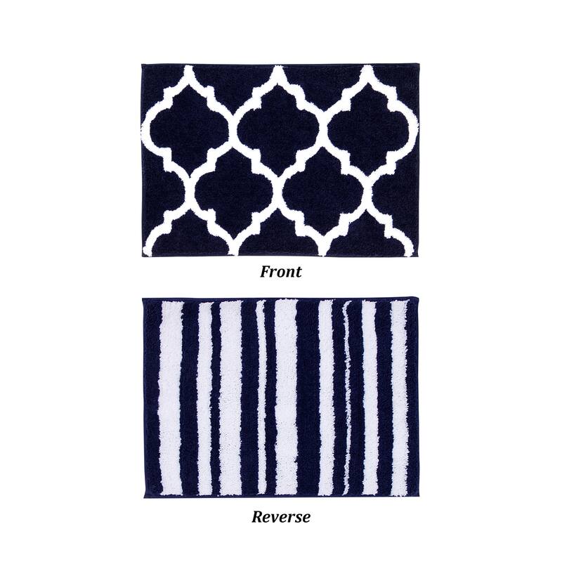 Better Trends Marrakesh Reversible 100% Polyester Tufted Bathroom Rugs – Ultra Soft, Water Absorbent, Machine Washable Bath Mats