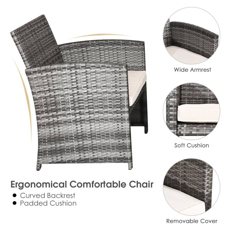 Costway 6PCS Patio Furniture Set Outdoor Sectional Conversation PE - See Details