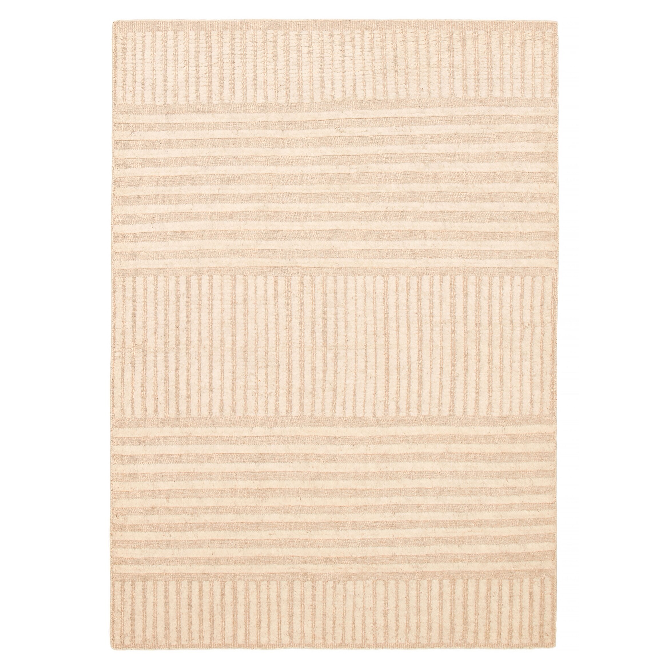 ECARPETGALLERY Hand-knotted Tangier Cream Wool Rug - 5'3 x 7'8
