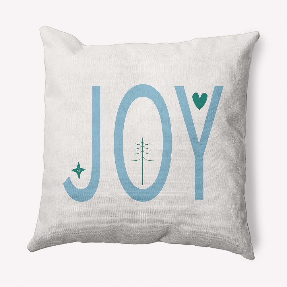Joy Filled Season Christmas Soft Spun Polyester Indoor/Outdoor Throw Pillow