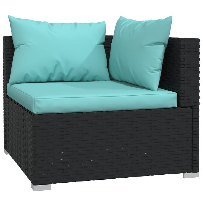 vidaXL Patio Lounge Set Outdoor Sectional Sofa Set Table Garden Poly Rattan - 27.6" x 27.6" x 23.8"