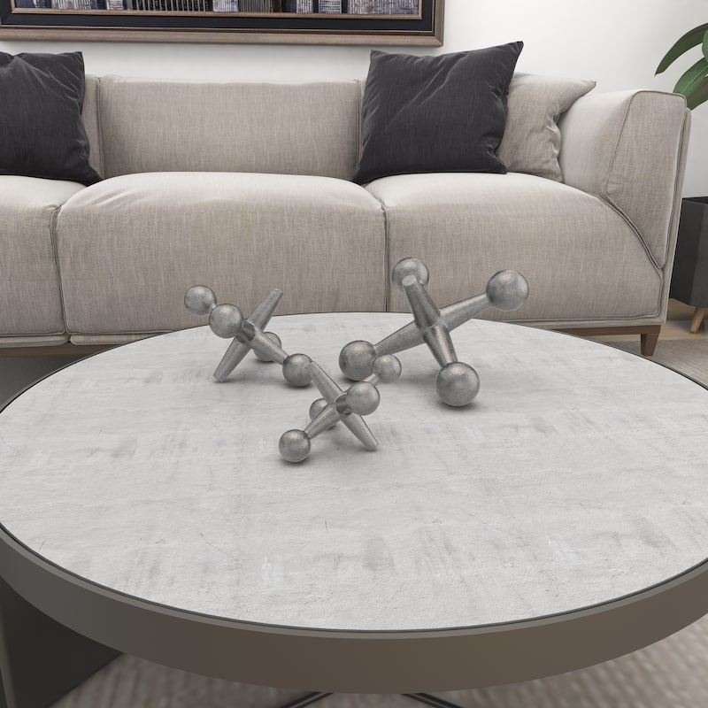 Gray Metal Jack Decorative Sculpture (Set of 3)