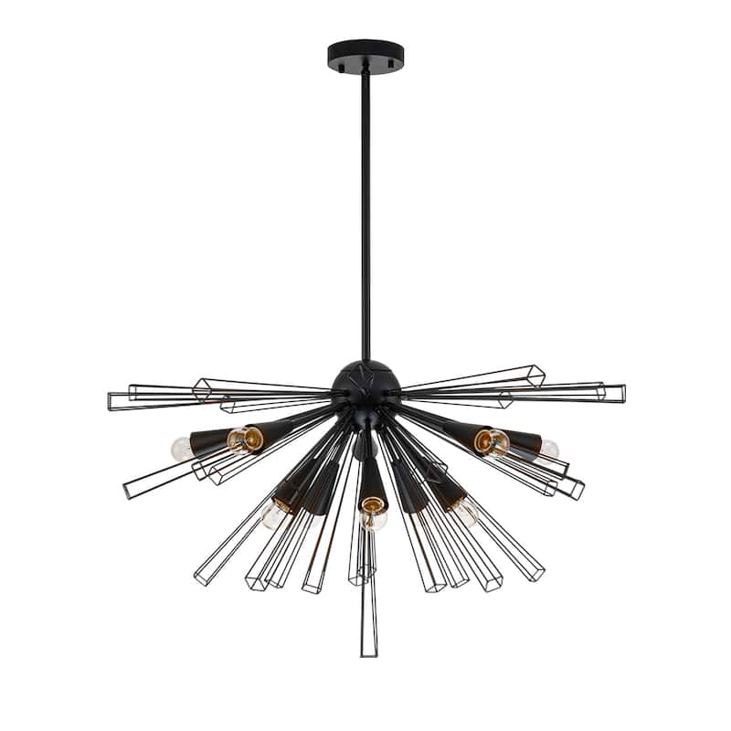 10-Light Contemporary Sputnik Sphere Chandelier Starburst Pendant Island Light - 10-Lights - Black