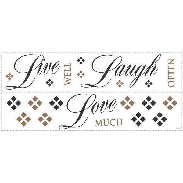 slide 2 of 5, RoomMates Black Live Love Laugh Wall Decals