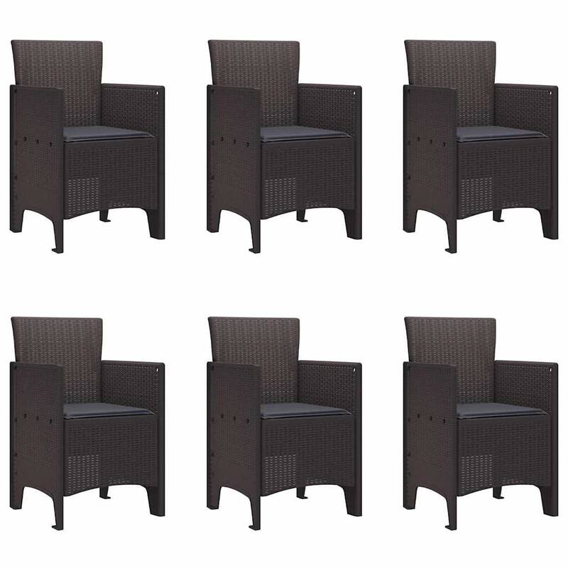 vidaXL Garden Dining Set 7/9 pcs Anthracite/Brown Polt rattan - 200 x 100 x 73 cm
