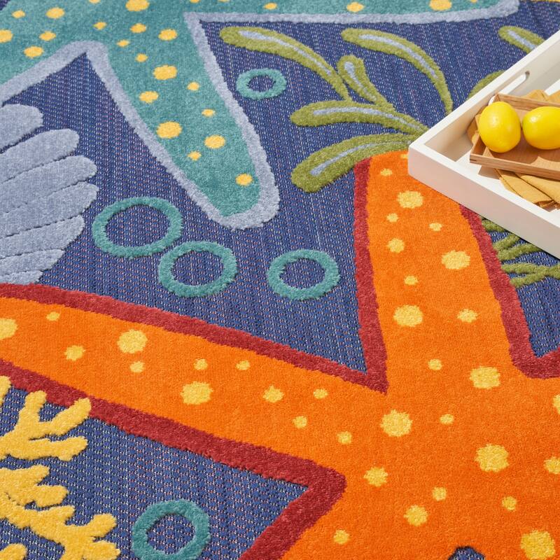 Nourison Aloha Coastal Starfish Indoor/Outdoor Area Rug