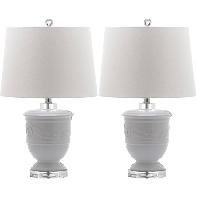SAFAVIEH Lighting Alexandria 24-inch White Table Lamp (Set of 2) - 14"x14"x23" - 14Wx14Dx23H