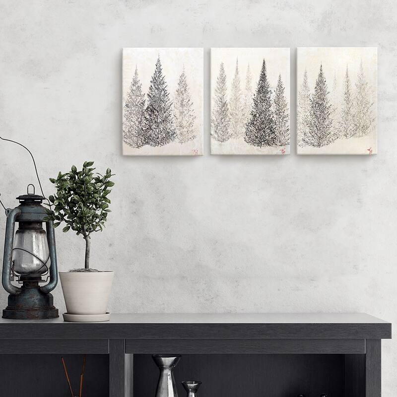 'Monoscape XXVIII' 3 Piece Wrapped Canvas Wall Art Set by Karen Biery