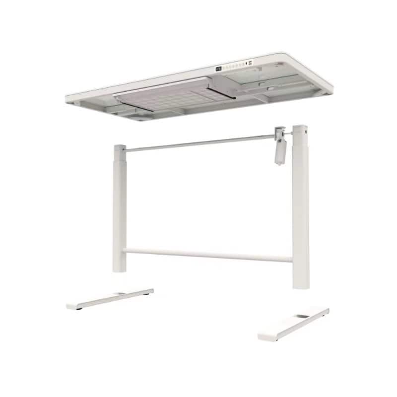 Rise Up Glass electric standing desk glass desktop adjustable height