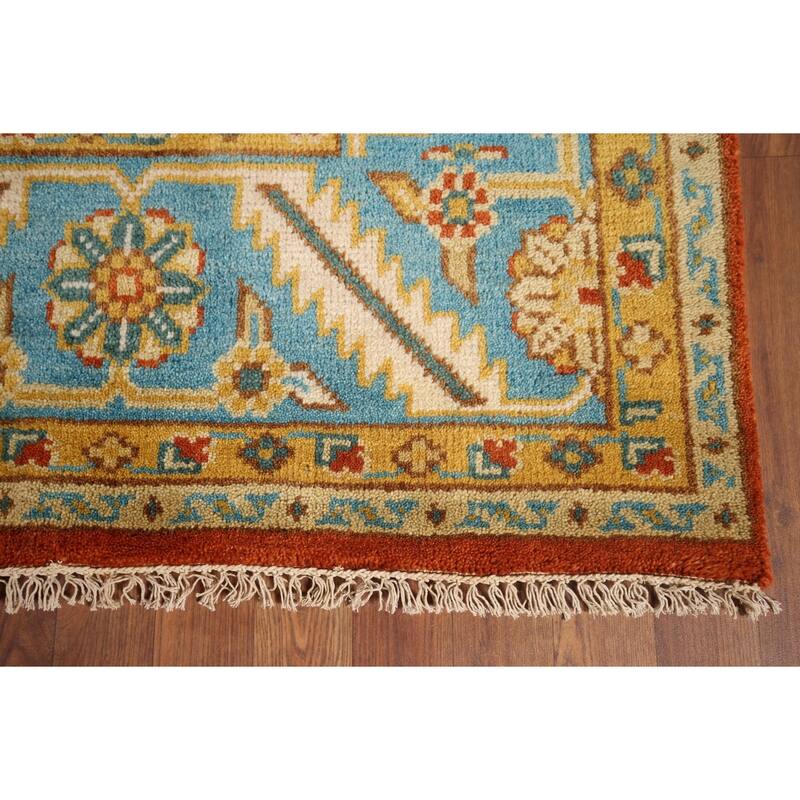 Orange Heriz Serapi Oriental Area Rug Hand-Knotted Wool Carpet - 9'0"x 11'9"