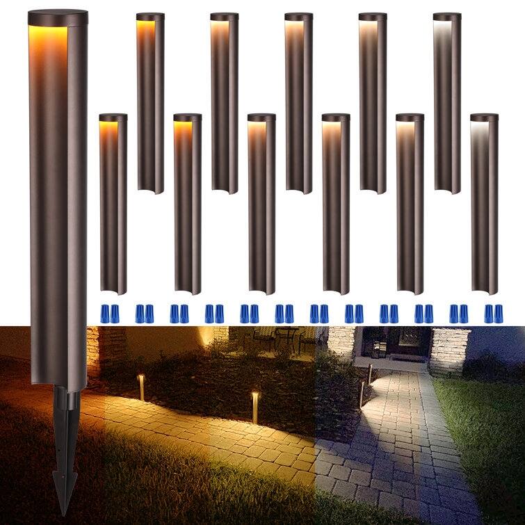 5CCT LED Landscape Pathway Lights, 12-24V Low Voltage, IP65 Waterproof - 12pack