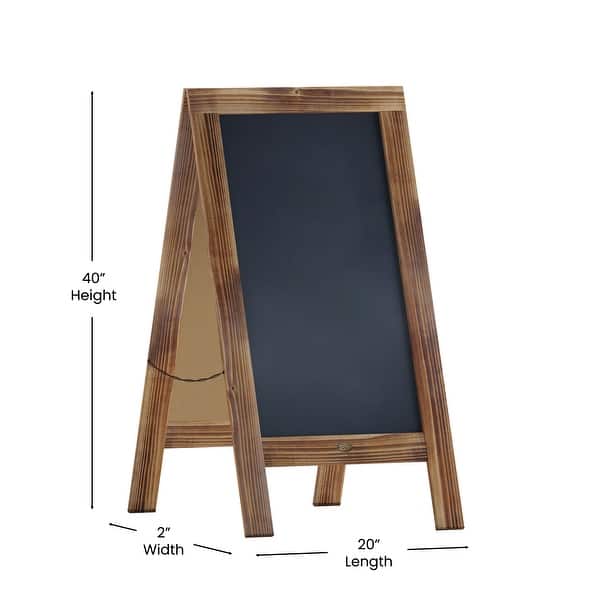 dimension image slide 13 of 15, Wood A-Frame Magnetic Chalkboard Set-Markers, Stencils, and Magnets