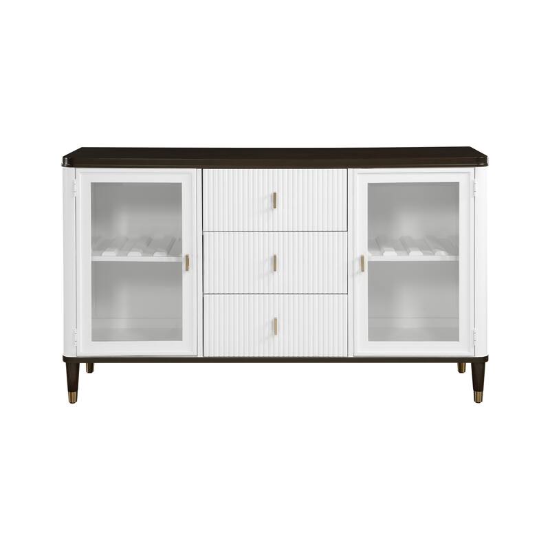Carene White & Brown Finish Server