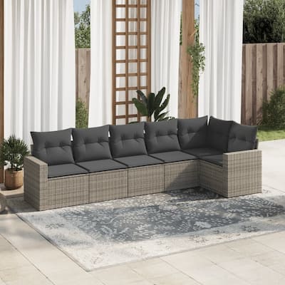 vidaXL Garden Sofa Set Grey, Dark Grey - 24.4 x 25.8 x 27.2