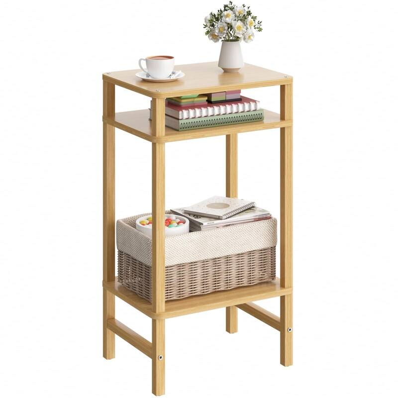 28in Tall Side Table 3-Tier Small Narrow End Table for Couch