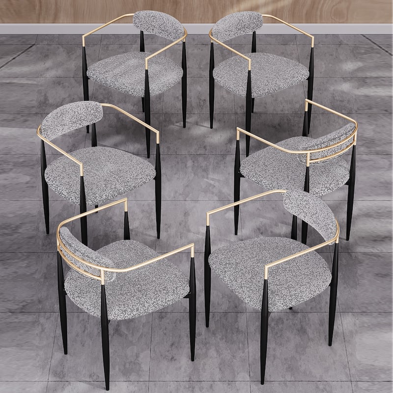 Mordern Fort 6-Piece Boucle Dining Chairs Set, Boucle Accent Arm Chair