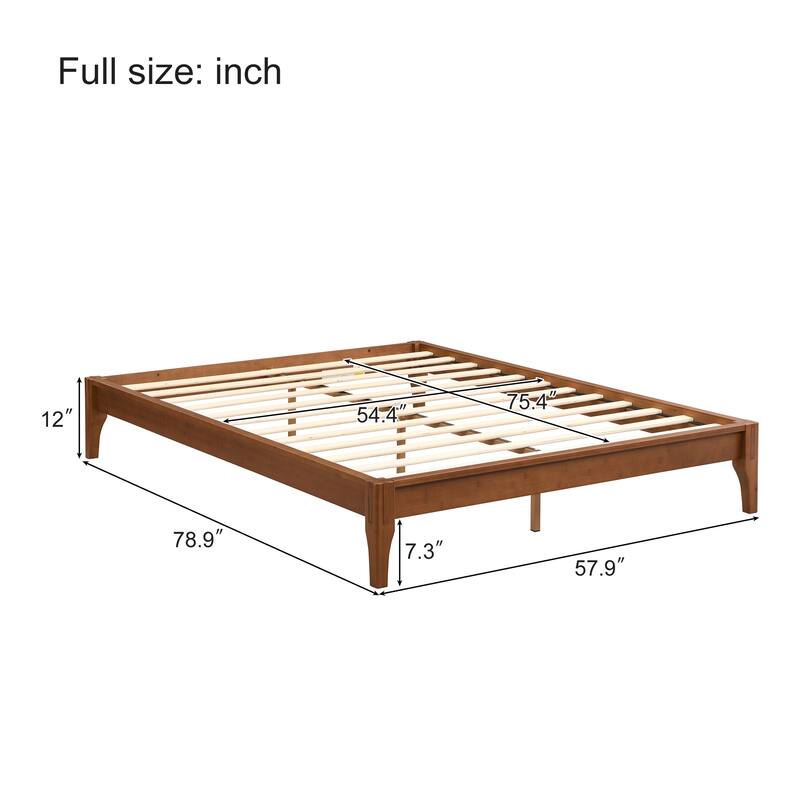 Wood Full/Queen/King Size Platform Bed Frame