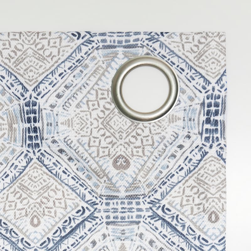 No. 918 Lido Global Inspired Medallion Semi-Sheer Grommet 1-Piece Curtain Panel, Single Panel