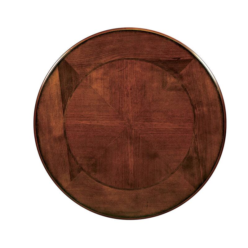 28 in. Brown Round Wood End Table, Sturdy Build End Side Table for Living Rooms