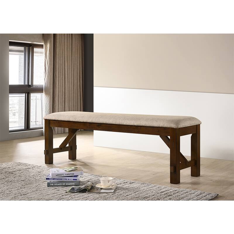 Solid Wood Upholstered Dining Bench