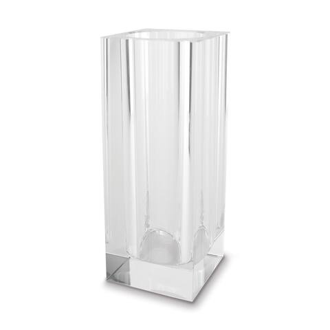 Curata 10.2 Inch Crystal Glass Large Rectangle Block Vase