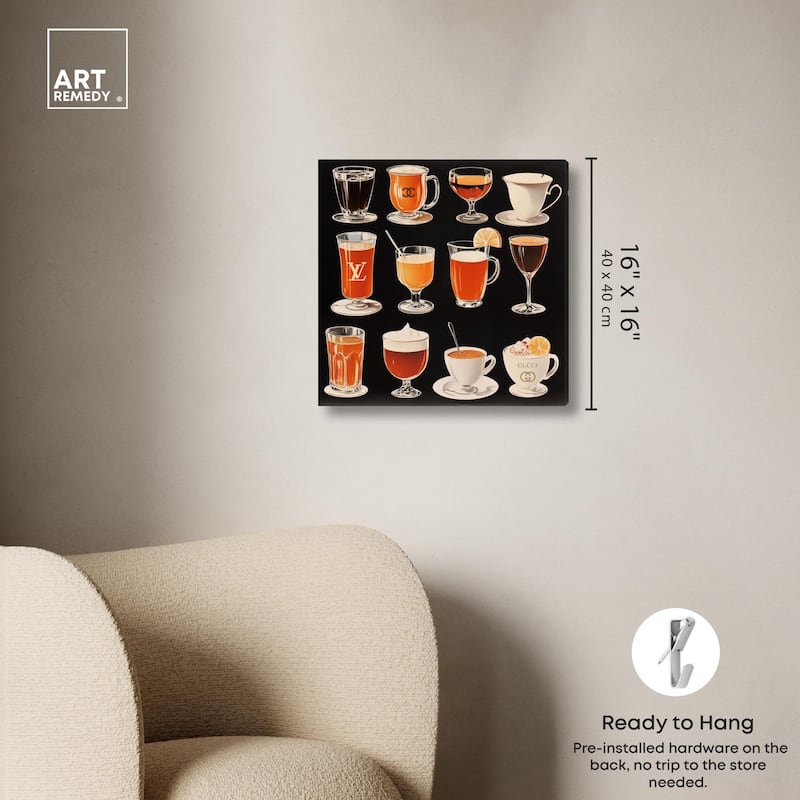Glam Coffee Drink Collection Canvas by Art Remedy, Gallery Wrapped