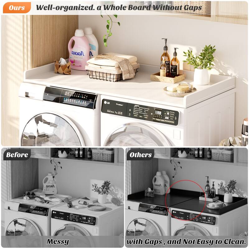 Laundry Countertop for Washer and Dryer, Over Washer Dryer Topper for Storage and Organization