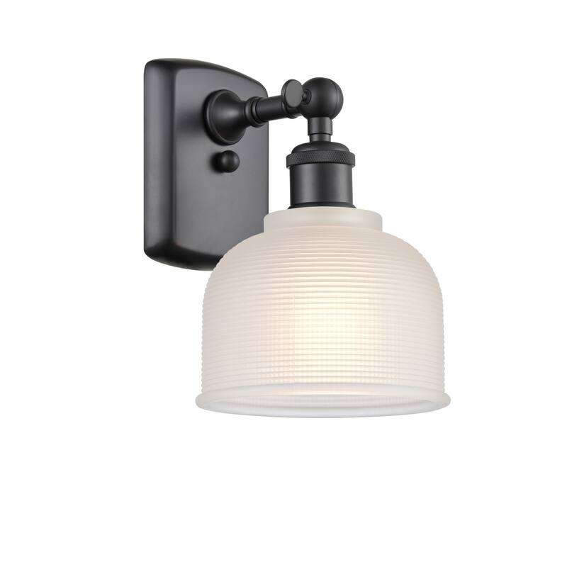 Innovations Lighting Dayton 11" Tall Bathroom Sconce - Matte Black / White