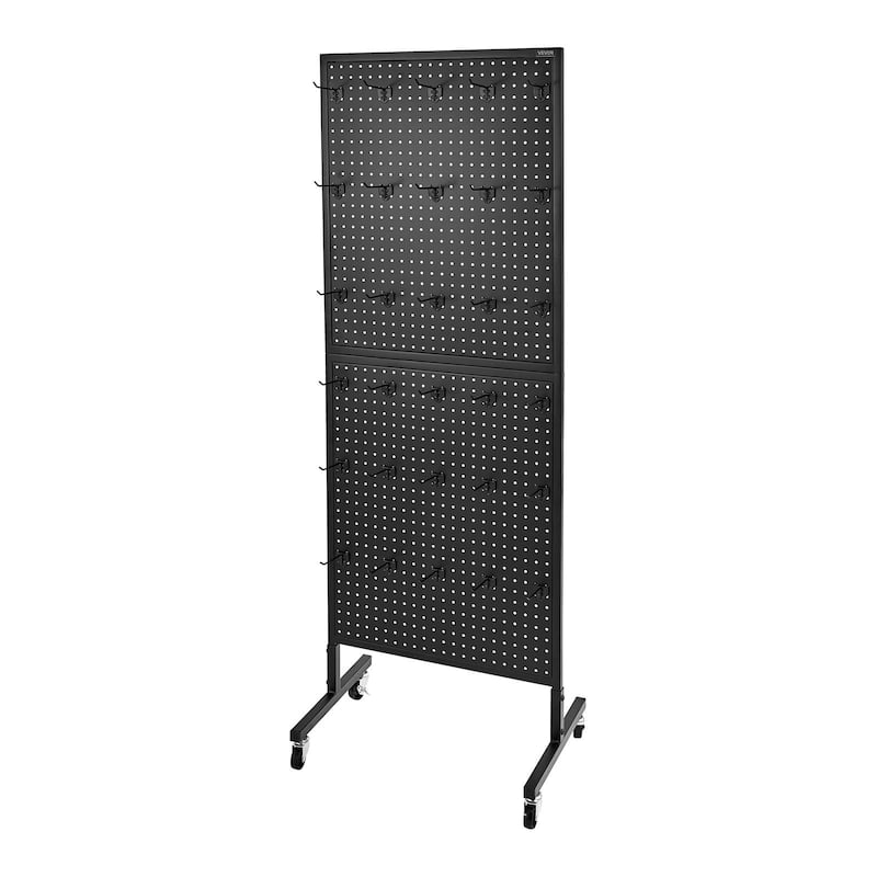 Metal Pegboard Display Stand with Hooks for Shop or Garage