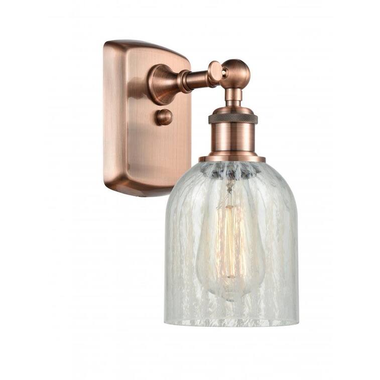 Innovations Lighting Caledonia 12" Tall Bathroom Sconce - Antique Copper / Mouchette