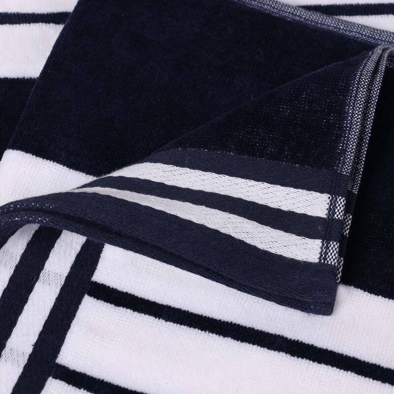 Superior Striped Large Oversized Cotton Beach Towel - Set of 2