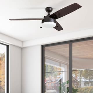 52" Copper Grove Andreas Espresso LED Ceiling Fan with 3 Barnwood Blades - 52-inch