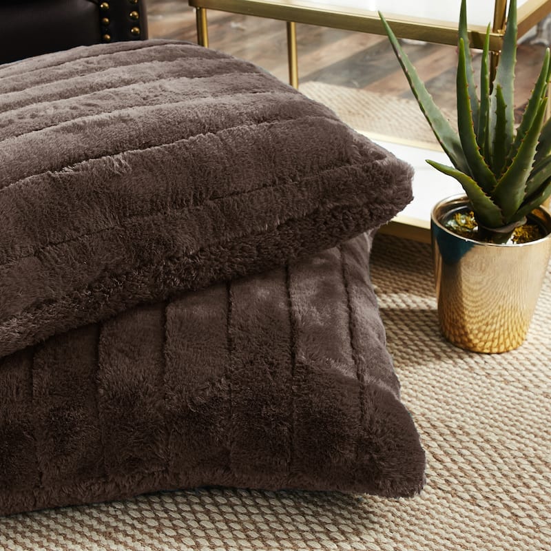 Serenta SuperMink Solid Color Throw Pillow Shell Cushion Cover Set