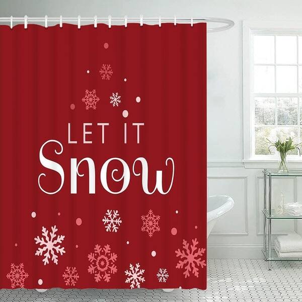 COSEVIER Christmas Shower Curtain 72x72 Inch - Red & White Pine Tree Holiday Bathroom Decor
