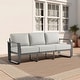 preview thumbnail 64 of 122, Spruce & Spring Outdoor Patio Furniture Set Aluminum Sofa Accent Chair 3 Seat Sofa - Light Gray
