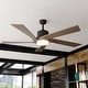 preview thumbnail 1 of 9, VAXCEL Wedgewood 60 in. Contemporary Ceiling Fan, Dimmable Integrated LED Light Kit and Remote Control, DC Motor 60-in W x 16.75-in H x 60-in D - Black