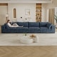 preview thumbnail 84 of 147, Modular Sectional Sofa Corduroy Upholstered Sleeper Sofa Convertible Cloud Accent Couch Deep Seat Chaise Lounge, DIY Combination 4 Seat - Blue