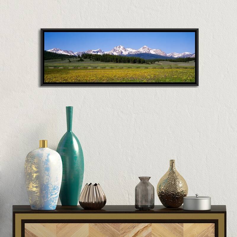 iCanvas "Sawtooth Range, Sawtooth National Recreation Area, Idaho, USA" by Panoramic Images Framed Canvas Print