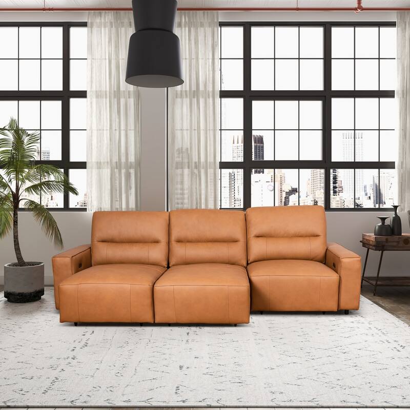 Cressida Triple Power Multi-Functional Genuine Leather Sofa