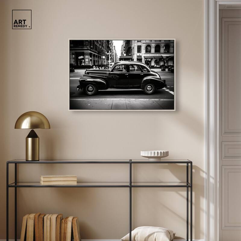Vintage Car in New York Canvas by Art Remedy